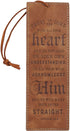Christian Art Gifts Faux Leather Bookmark Trust in The Lord Proverbs 3:5 Bible Verse w/Cord Tassel, Brown