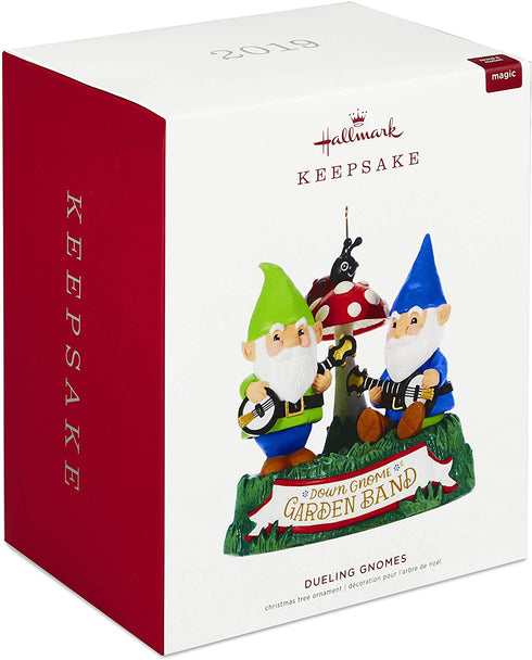 Hallmark Keepsake Christmas Ornament 2019 Year Dated Garden Sound (Plays Duelin' Banjos Song), Dueling Gnomes
