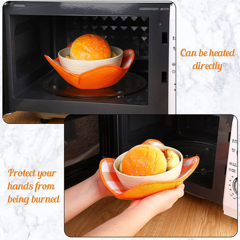 Hot Bowl Holder Microwave Safe Holder Multipurpose Hot Heat Proof Plate Holder to Prevent Hand from Heat and Maintain Food Warm for Heat Soup Food Meal (Red, Blue, Green, Yellow, Black,5 Pieces)