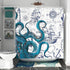 DESIHOM Cool Octopus Shower Curtain Anime Nautical Shower Curtain Teal Kraken Shower Curtain Sailboat Pirate Shower Curtain Polyester Fabric-72" x 72"