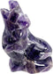 Fekuar 2" Natural Amethyst Howling Wolf Statue, Hand Carved Stone Wildlife Animal Figurine Healing Sculpture Collectible Art Fengshui