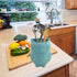 HOME-X Large Owl Design Ceramic Cooking Utensil Holder, Kitchen Decor for Cooking Accessories, Ceramic Utensil Holder-Multipurpose- Aqua Blue-7? H x 4? D