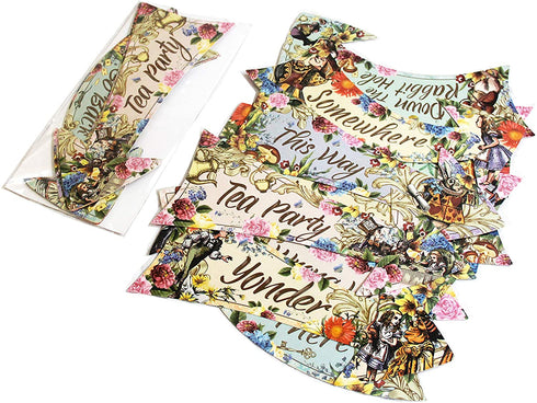 Alice in Wonderland Party Vintage Style Arrow Signs/Mad Hatters Tea Party Props Pack of 12 Signs