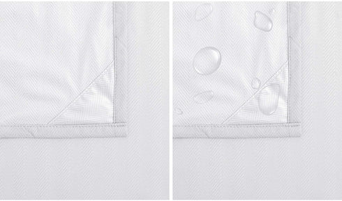 Zenna Home Herringbone Ultimate Waterproof Fabric Shower Curtain or Liner, 70" x 72" White