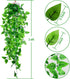 BABEIYXM Artificial Hanging Plants 2pcs Set,3.6 Feet Fake Hanging Plants Artificial Ivy Fakev Leaves,Suitable for Wall Indoor Outdoor Garden Wedding Decoration (with Basket)