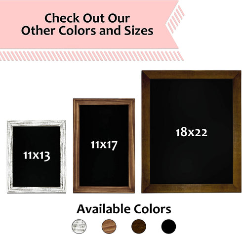 TenXVI Designs 11"x17" Magnetic Chalkboard Sign - Remove Legs to Vertically or Horizontally Hang or Stand - Perfect for Kitchen Countertop, Tabletops, Weddings, Home Decor - White