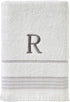 SKL Home Casual Monogram Bath Towel, R, 28x54, White