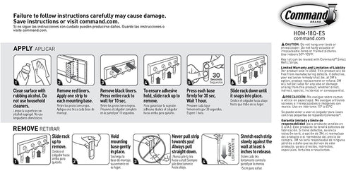 Command Key Rail, Quartz, 1-Rail, 6-Strips, Organize Damage-Free Small