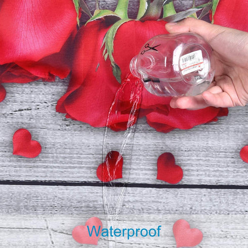 Valentine's Day Shower Curtain, Car Filled with Red Roses and Love Balloon Waterproof Shower Curtain with 12 Hooks for Bathroom Valentine's Day