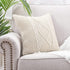 MANDIOO Cotton Knitted Beige Decorative Throw Pillow Covers Soft Cozy Outdoor Cushion Cases Luxury Modern Pillowcases for Couch Sofa Bed 18x18 Inches