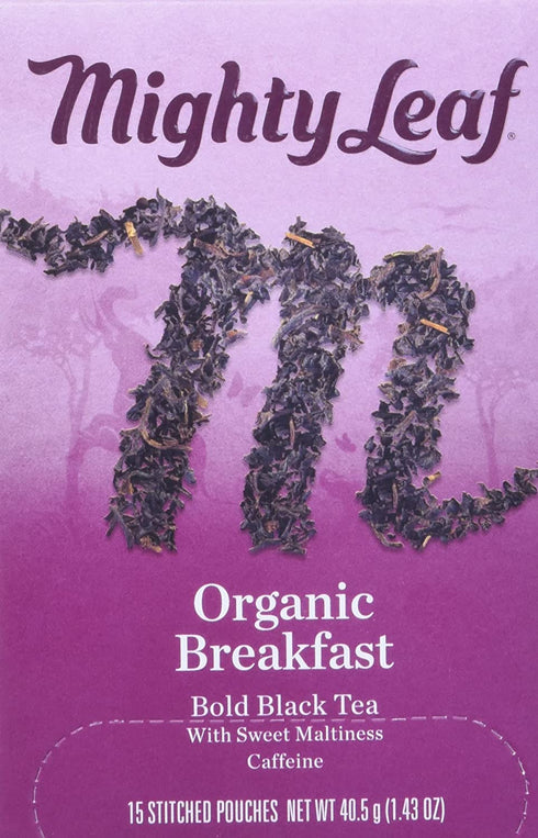 Mighty Leaf Tea Organic Breakfast Hand-Stiched Tea Bags, 15 ct