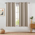 JINCHAN Linen Fabric Curtain Room Darkening Window Treatment for Bedroom 63 Inch Long Thermal Insulated Living Room Curtain Greyish Beige 1 Panel