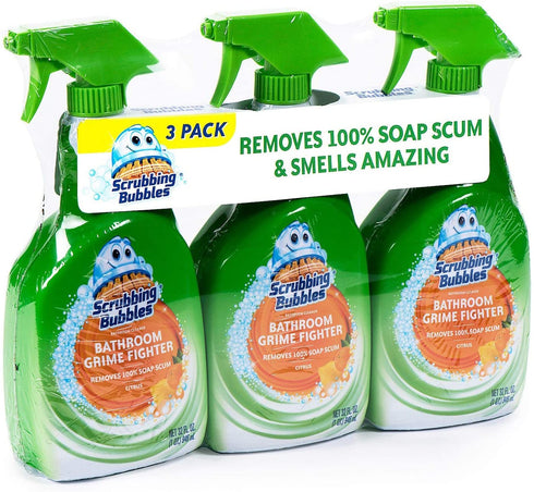 Scrubbing Bubbles Bathroom Grime Fighter Spray, Citrus, 32 Ounces Set of 3
