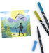 Tombow 56169 Dual Brush Pen Art Markers, Landscape, 10-Pack. Blendable, Brush and Fine Tip Markers