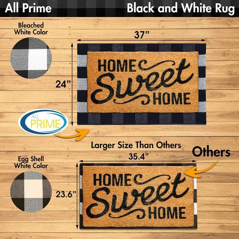 All Prime Buffalo Plaid Rug (Black & White, 24x37)