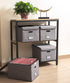 PRANDOM File Organizer Box - Set of 1 Collapsible Decorative Linen Filing Storage Hanging File Folders with Lids Office Cabinet Letter Size (15x12.2x10.75 inch)