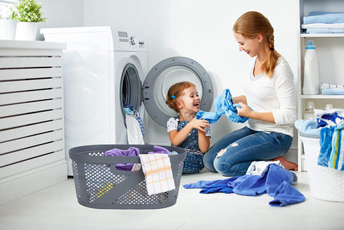 Mind Reader Laundry, Gray 40 Liter Clothes Basket