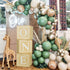 First Birthday Boxes Decorations - 3Pcs ONE Boxes for 1st Birthday Teddy Bear Baby Shower with A - Z Letters,Wood Grain Paper Party Boxes for Baby 1st Birthday Decorations,First Birthday Party Supplies Photography Props