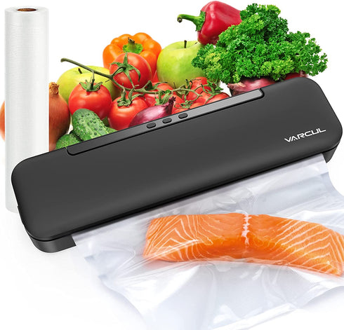 Vacuum Sealer Machine, Automatic Food Vacuum Sealer, VARCUL Food Saver with Vacuum Sealer Bags, LED Indicator Lights丨Compact Design丨Dry & Moist Food丨Easy to Clean & Use