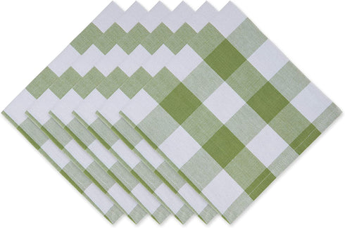 DII Buffalo Check Collection, Classic Farmhouse Tabletop Set, Napkin Set, 20x20, Antique Green, 6 Piece