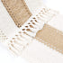 Senneny Macrame Table Runner, Cream Beige Boho Table Runner with Tassels, Hand Woven Cotton and Burlap Splicing Table Runner, Rustic Farmhouse Table Runner for Bohemian, Fall, Kitchen Dining Table