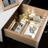 Feyarl Gold Clear Glass Vanity Tray Jewelry Trinket Rings Earrings Organizer Perfume Collection Display Decorative Tray Anti-Mirror Surface for Dressr Room Drawer Office Tabletop (9.84Inch)