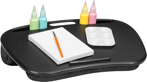 LapGear Mydesk Lap Desk with Device Ledge and Phone Holder - Black - Fits Up to 15.6 Inch Laptops - Style No. 44448