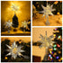 Lewondr Christmas Tree Topper, Battery Powered 3D Geometric Star Decorative LED Lights Bright Star Lighting with Springy Base for Holiday Xmas Tradition Moravian Tree Christmas Decor - Silver