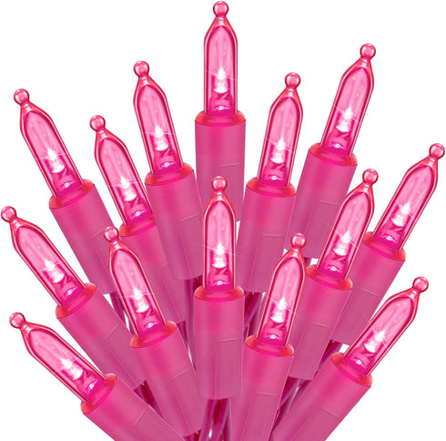 Pink Mini Christmas Lights - 39 Feet 100 LED Fairy String Lights with 8 Lighting Modes Waterproof Connectable for Indoor Outdoor Xmas Tree Garland Wreath Holiday Valentine's Day Decoration