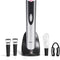 Oster 4-in-1 Wine Savoring Experience with Cordless Electric Wine Opener | Wine Kit with Rechargeable Wine Bottle Opener, Wine Pourer, Vacuum Wine Stoppers, and Foil Cutter, Black