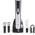 Oster 4-in-1 Wine Savoring Experience with Cordless Electric Wine Opener | Wine Kit with Rechargeable Wine Bottle Opener, Wine Pourer, Vacuum Wine Stoppers, and Foil Cutter, Black