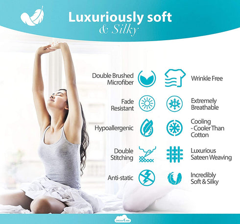 Extra Deep Pocket Fitted Sheet Deep Pocket Fitted Sheet Only - Up to 21 Inch Mattress Sheet Queen Size Fitted Sheet, Dark Gray