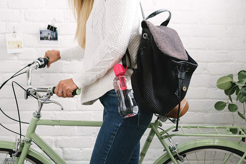 Bobble Classic Water Bottle, Filtered Water, BPA-Free Reusable Bottle, Soft Touch Carry Cap with Replaceable Carbon Filter for Sustainable Water and Hydration 18.5 oz (Lime)