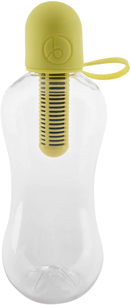 Bobble Classic Water Bottle, Filtered Water, BPA-Free Reusable Bottle, Soft Touch Carry Cap with Replaceable Carbon Filter for Sustainable Water and Hydration 18.5 oz (Lime)