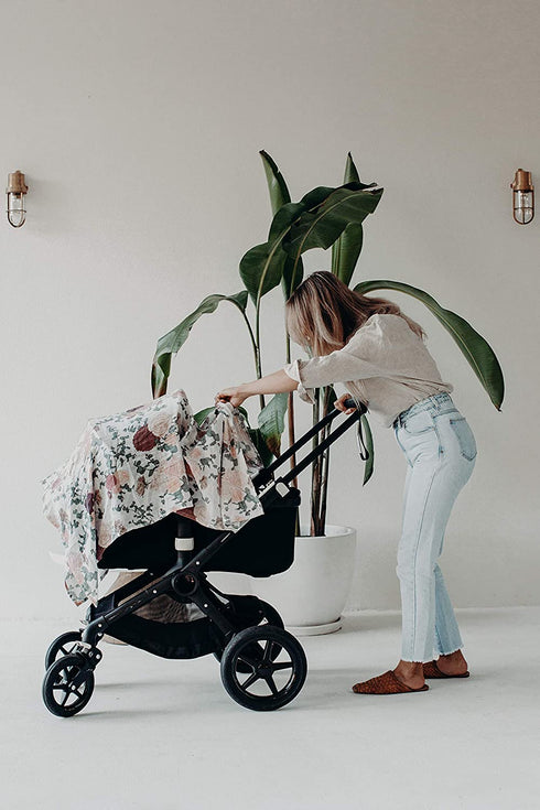 Frankie Lane Baby Girl Swaddle Blanket Single, 47 x 47 inches - Organic Newborn Receiving wrap for Girls in Handmade Floral Design - Newborn Baby Girl Gifts Essential Muslin Swaddle Blankets