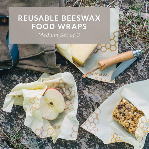 Bee's Wrap - Medium 3 Pack - Made in the USA with Certified Organic Cotton - Plastic and Silicone Free - Reusable Eco-Friendly Beeswax Food Wraps - Medium (10" x 11")