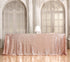 PartyDelight Sequin Tablecloth, Wedding, Sweetheart, Christmas Tree, Rectangular, 48"x72", Rose Gold