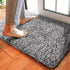 Delxo 24 x 36 Grey Door Mat, Absorbs Mud & Water Entryway Rug, No Odor Anti-Slip Rubber Back Low-Profile Welcome Front Door Mat Indoor, Large Cotton Shoe Scraper Pet Mat Machine Washable