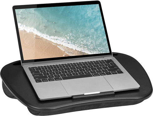 LapGear Mydesk Lap Desk with Device Ledge and Phone Holder - Black - Fits Up to 15.6 Inch Laptops - Style No. 44448