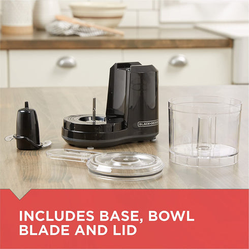 Black+Decker HC150B 1.5-Cup One-Touch Electric Food Chopper, Capacity
