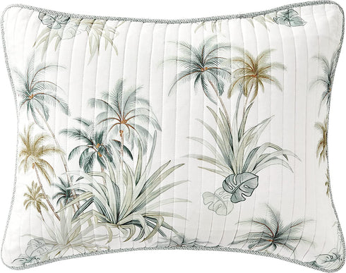 Tommy Bahama | Serenity Palm Collection | Sham - 100% Cotton, Soft & Cozy Bedding with Envelope Closure, Pre-Washed for Extra Comfort, Standard, Blue