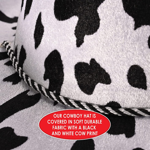 Beistle Adult Size Cow Print, White/Black-for Western Theme, Wild West Party, Cowboy Hat