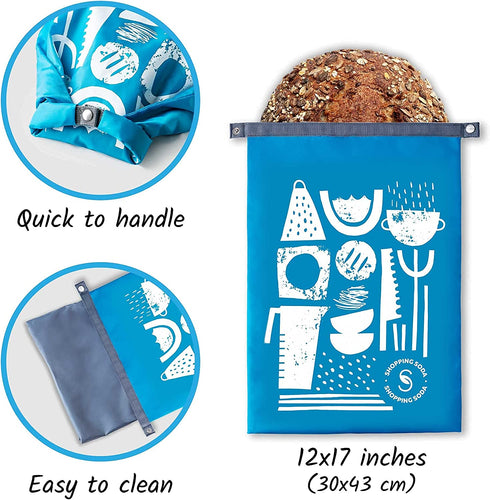 Large Reusable Freezer Bread Bag - Bread Storage Container for Homemade Bread Loaf, Reusable Bread Bag for Homemade Bread Large, Bread Box Gift for Bread Maker, Keep Bread Fresh with Zero Waste