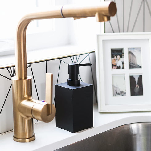 Yew Design Black Soap Dispenser for Bathroom (Square) Hand Soap Dispenser for Kitchen