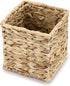 Sumnacon Square Woven Tissue Box Cover - Decorative Napkin Holder Pumping Paper Case Dispenser, Natural Water Hyacinth Wicker Facial Box for Home Office Decor