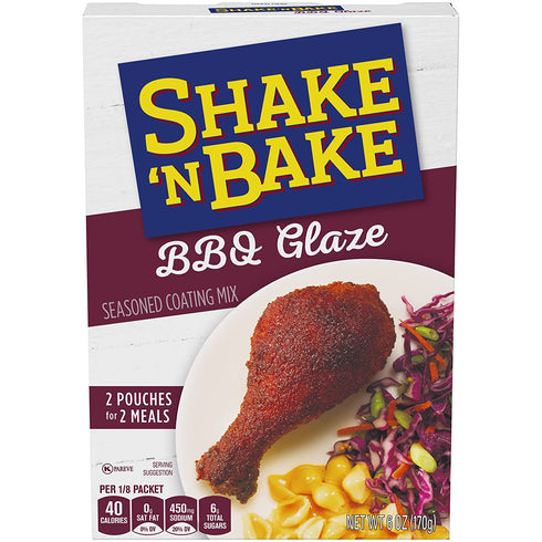 Shake 'N Bake BBQ Glaze Seasoned Coating Mix 6 Ounce (Pack of 8)