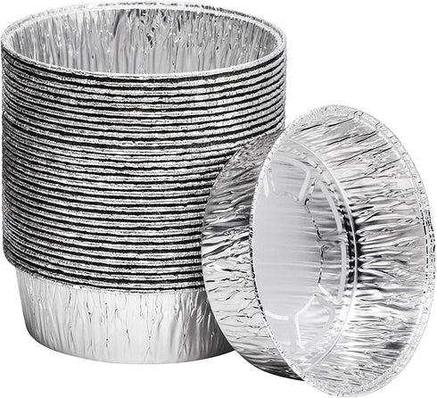 8-Inch Aluminum Dutch Oven Liner Pans | Disposable Cake Pan and Extra Deep Aluminum Foil Pans for Baking, Freezing, and Storage | Durable Aluminum Round Baking Pans | 10 Count