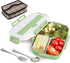 Bento Lunch Box for Kids and Adults ,1200ml Leakproof Stainless Steel Lunch Box with Portable Insulation Bag, 3 Compartments Food Container With Spoon and Fork