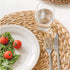 Artera Round Woven Placemats - Set of 4, Natural Wicker Placemats, Water Hyacinth Straw Braided Placemats, Heat Resistant Non-Slip Weave Placemats Handmade (11.8" Round, Style 1)