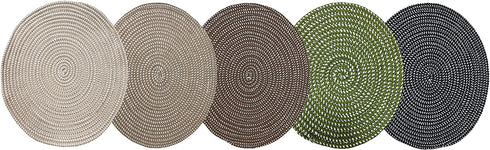 Hand Woven Round Area Rugs Living Room Bedroom Study Computer Chair Cushion Base Mat Round Carpet Lifts Basket Swivel Chair Pad Coffee Table Rug(2' Round, Light Camel)